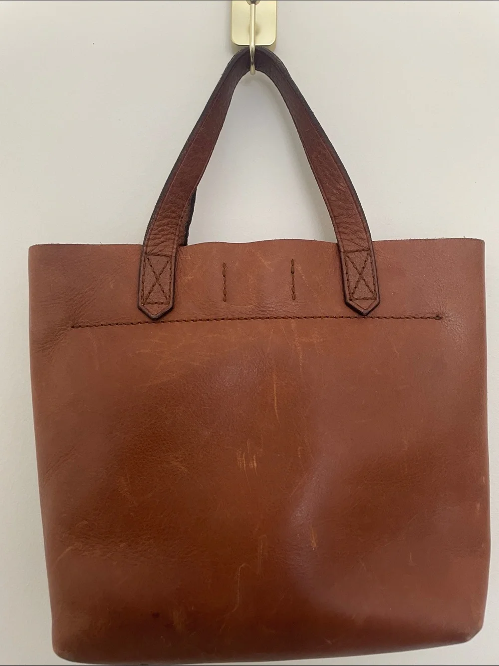 Madewell Mini Tote Classic Brown Leather